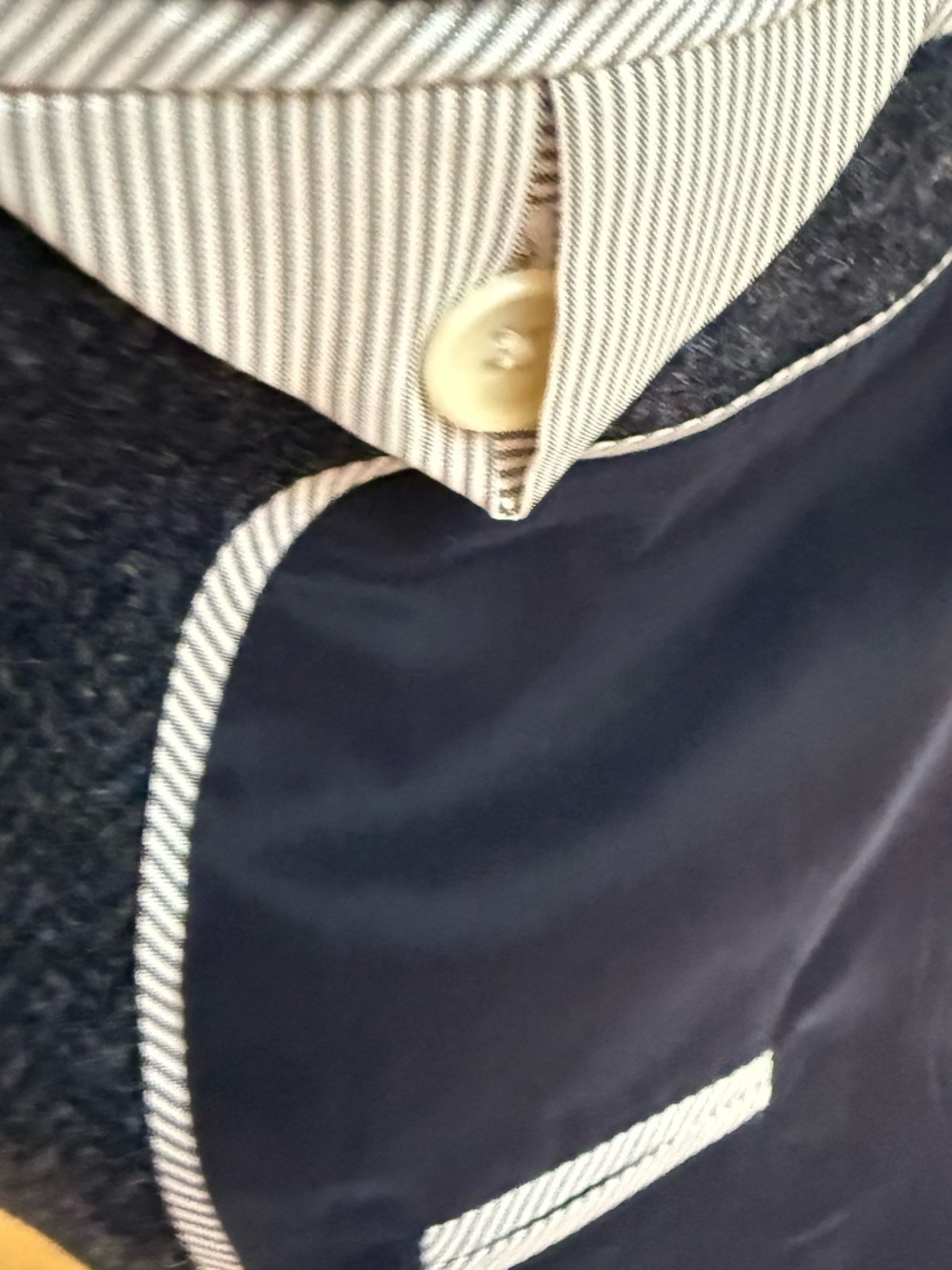 J. Crew Navy Herringbone Wool Blazer with Gold Buttons - Picture 8 of 14
